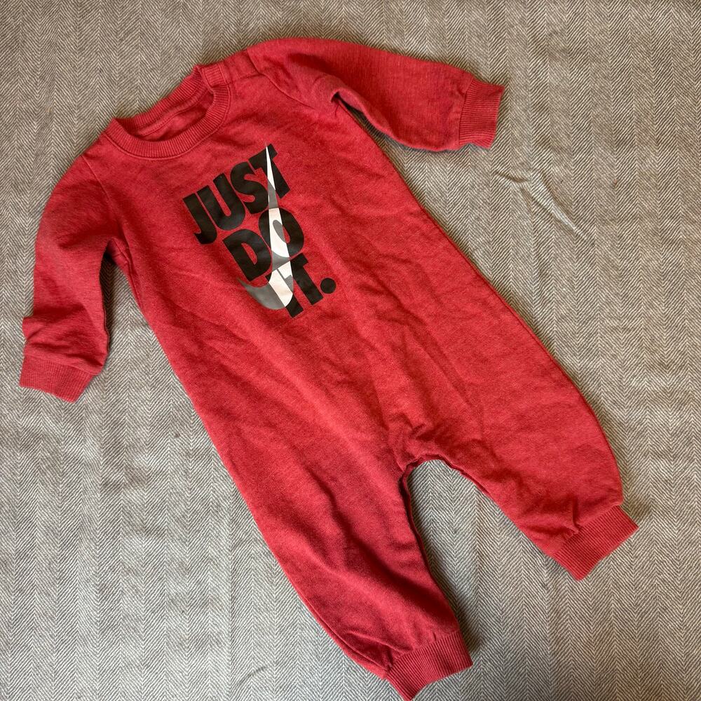Nike Romper Sweatsuit Outfit One Piece Just Do It Swoosh Logo Baby Boy 6 Months